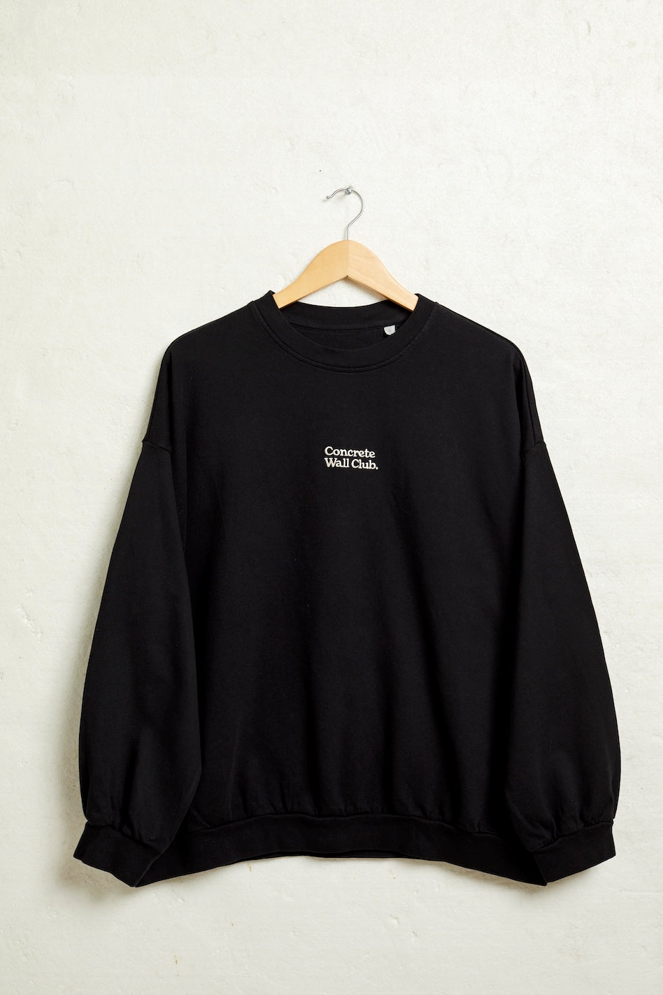 Concrete Wall Club Oversized Terry Sweatshirt - Parma, Black & Ivory