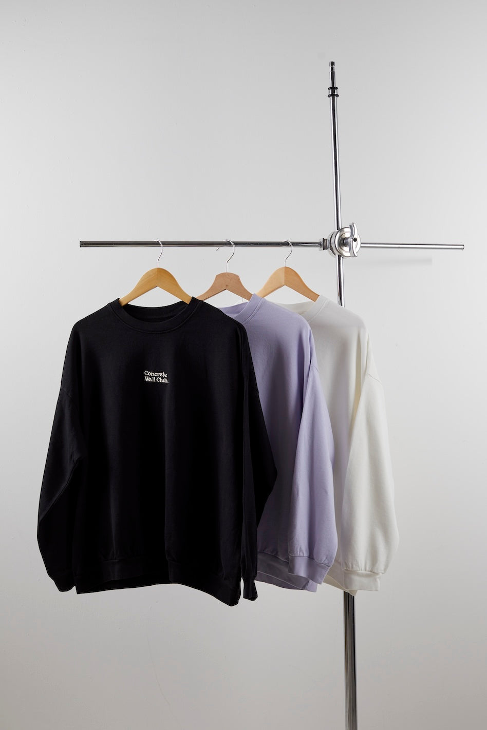Concrete Wall Club Oversized Terry Sweatshirt - Parma, Black & Ivory