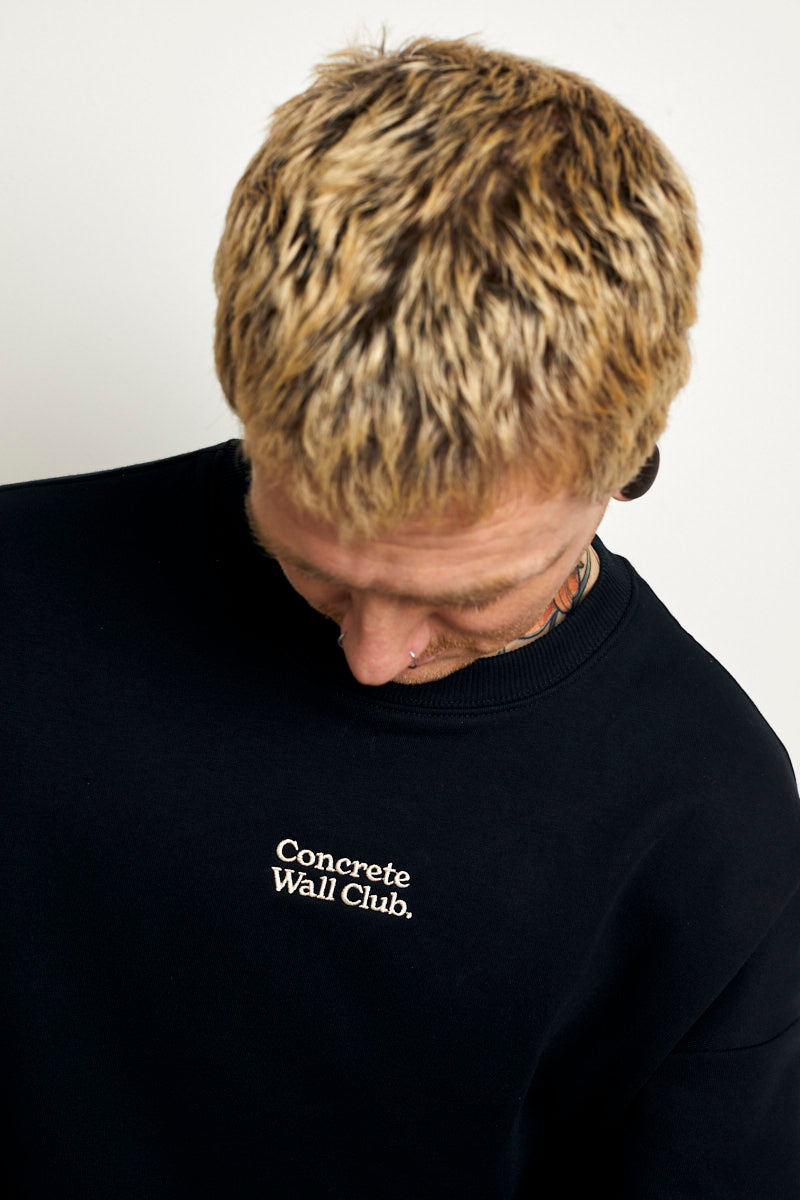 Concrete Wall Club Oversized Sweatshirt - Black