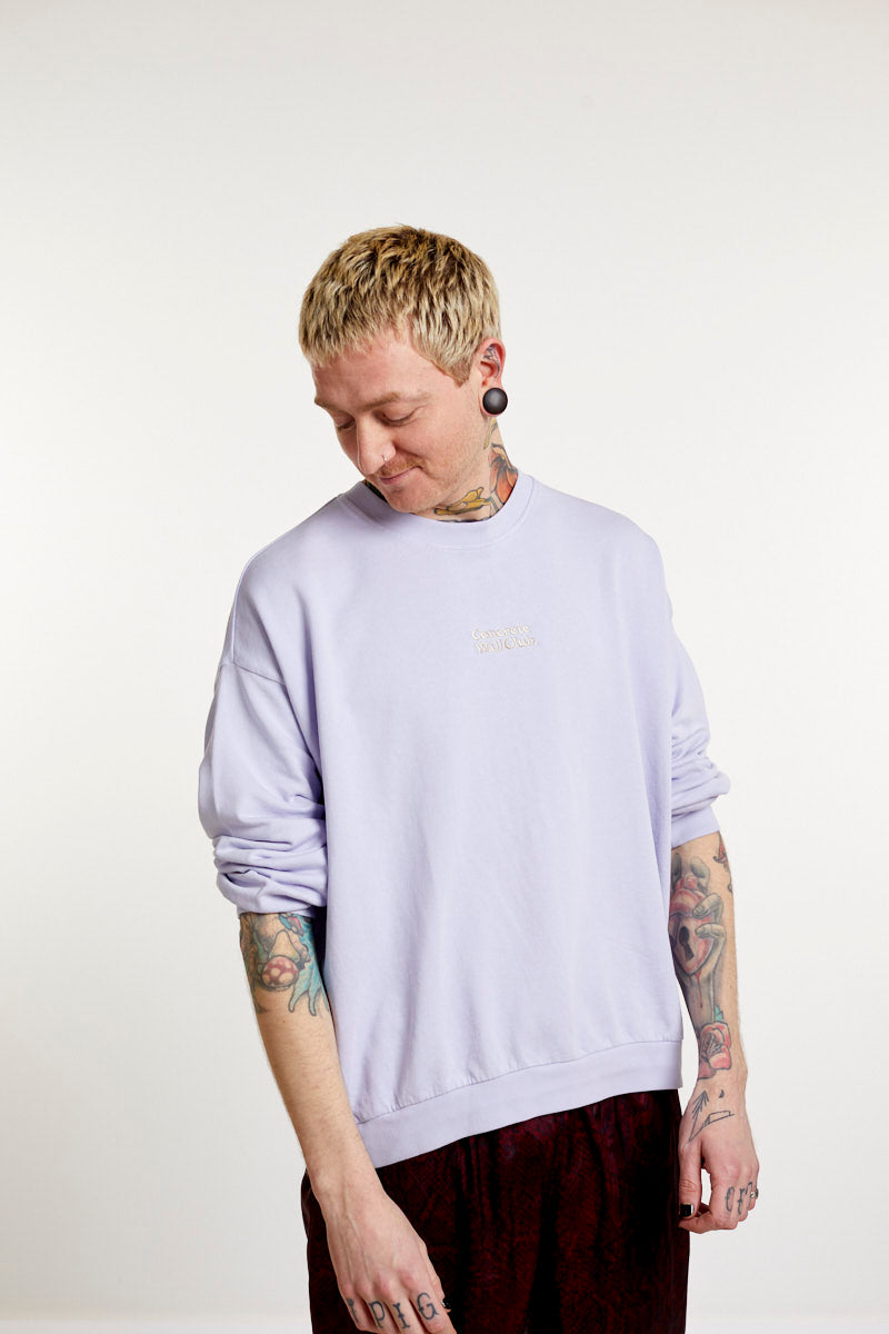 Concrete Wall Club Oversized Terry Sweatshirt - Parma, Black & Ivory