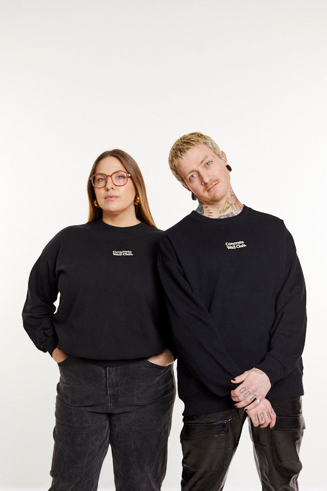 Concrete Wall Club Oversized Sweatshirt - Black